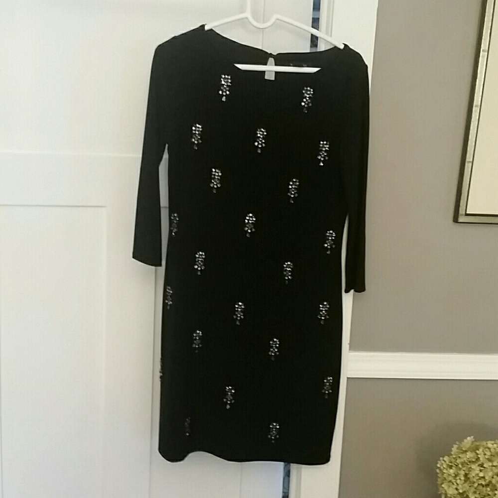 Bejeweled black dress