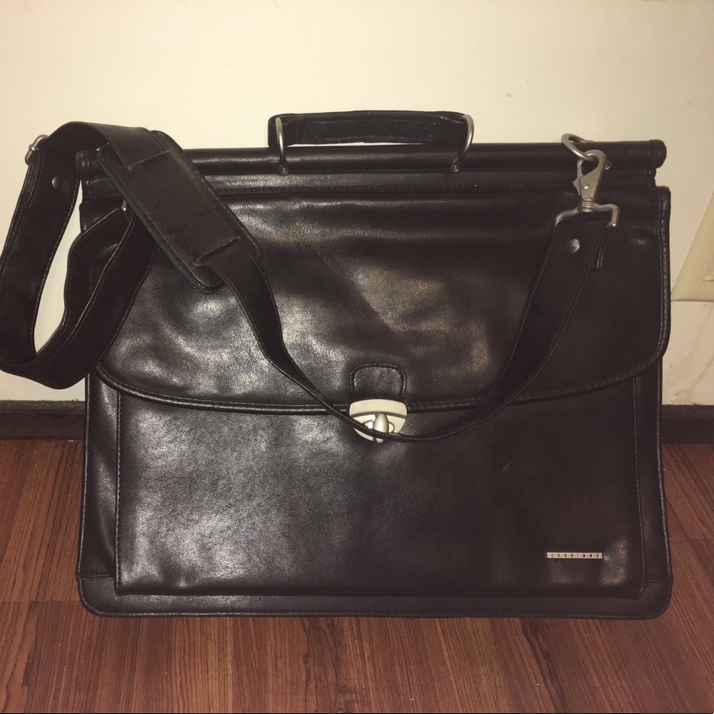 Italian leather briefcase.