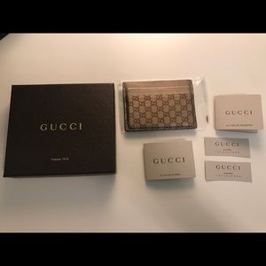 Gold Gucci Embossed Card Case