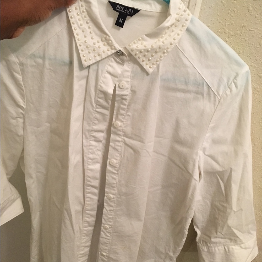 Detail white button down blouse!!!