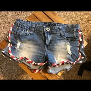 Rue21 American Flag Hem Stretch Shorts