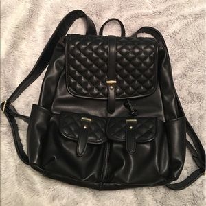 Black Backpack, Gold Accents