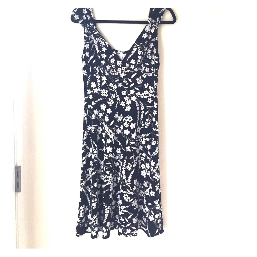 Black and white flower dress