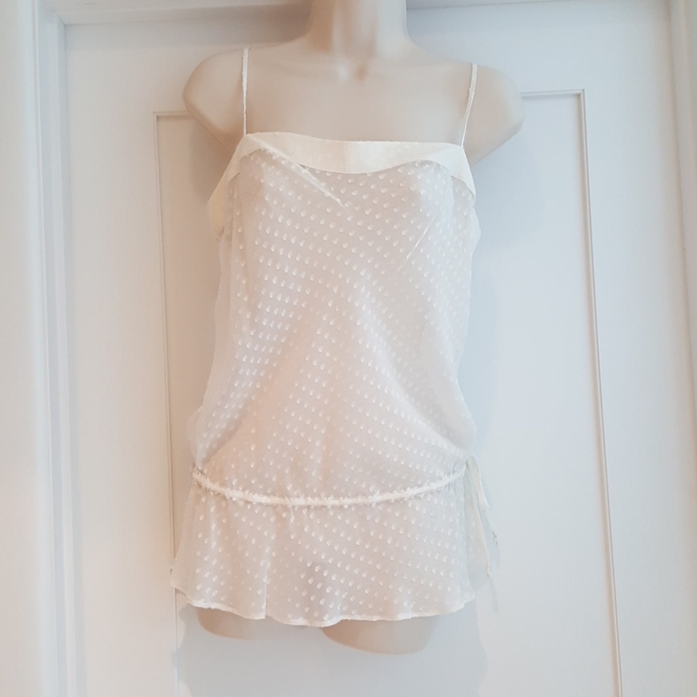 BCBG tank top with waist tie winter white S