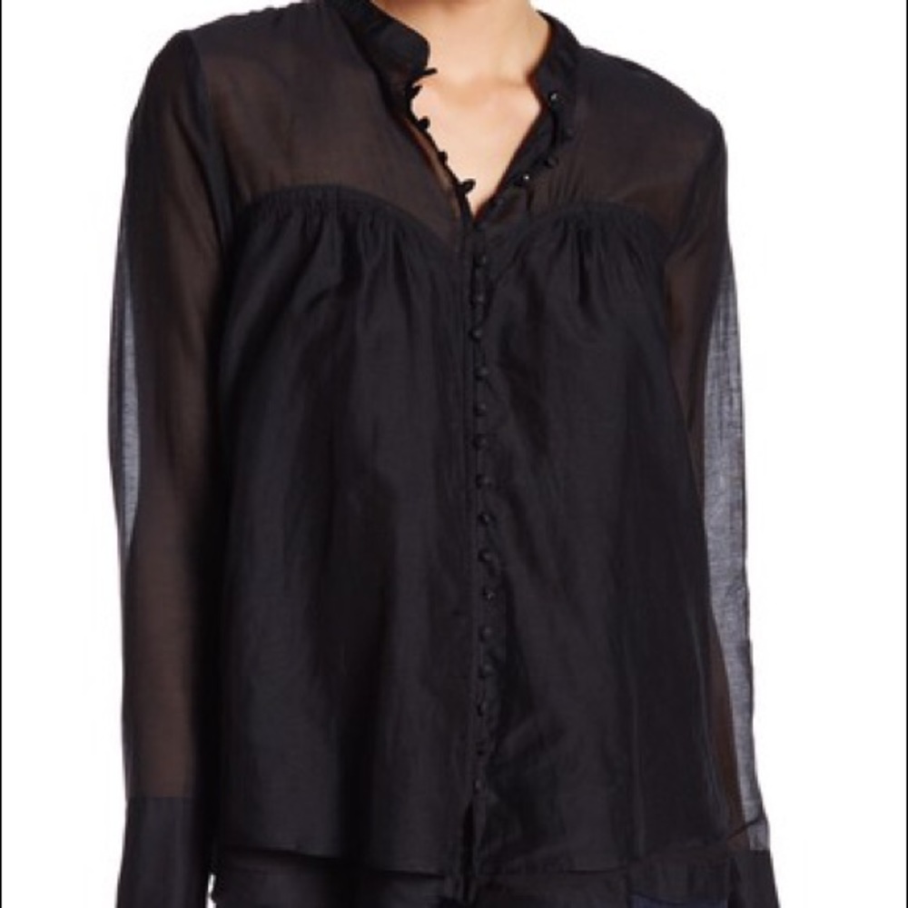 Free People Through & Through Babydoll Blouse S - Picture 1 of 2