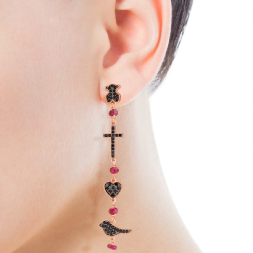Brand New Tous Earrings with Ruby