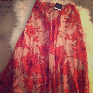 Maxi flowy floral skirt topshop