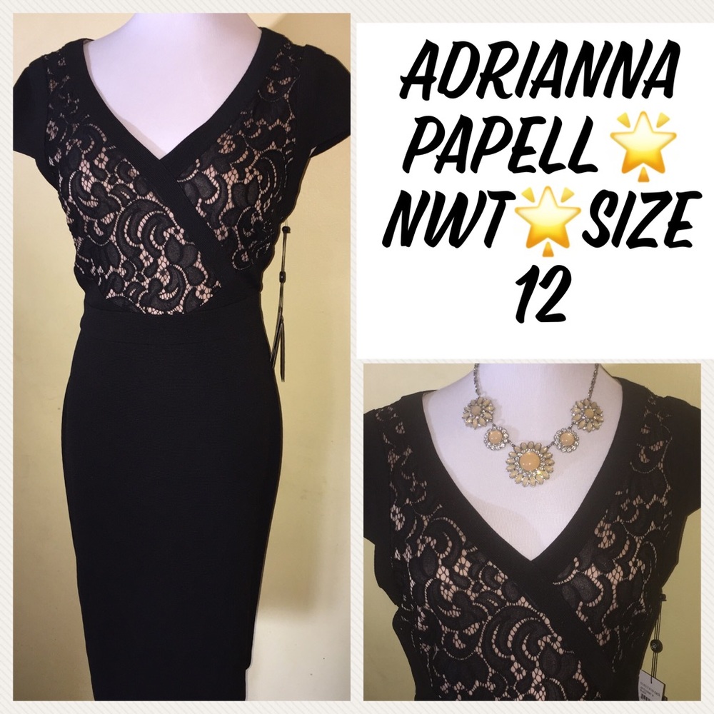Adrianna Papel🌟 NWT🌟Size 12🌟Black lace