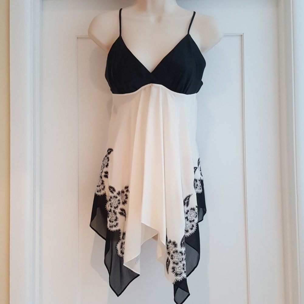 BCBG spaghetti strap uneven hem tank XS