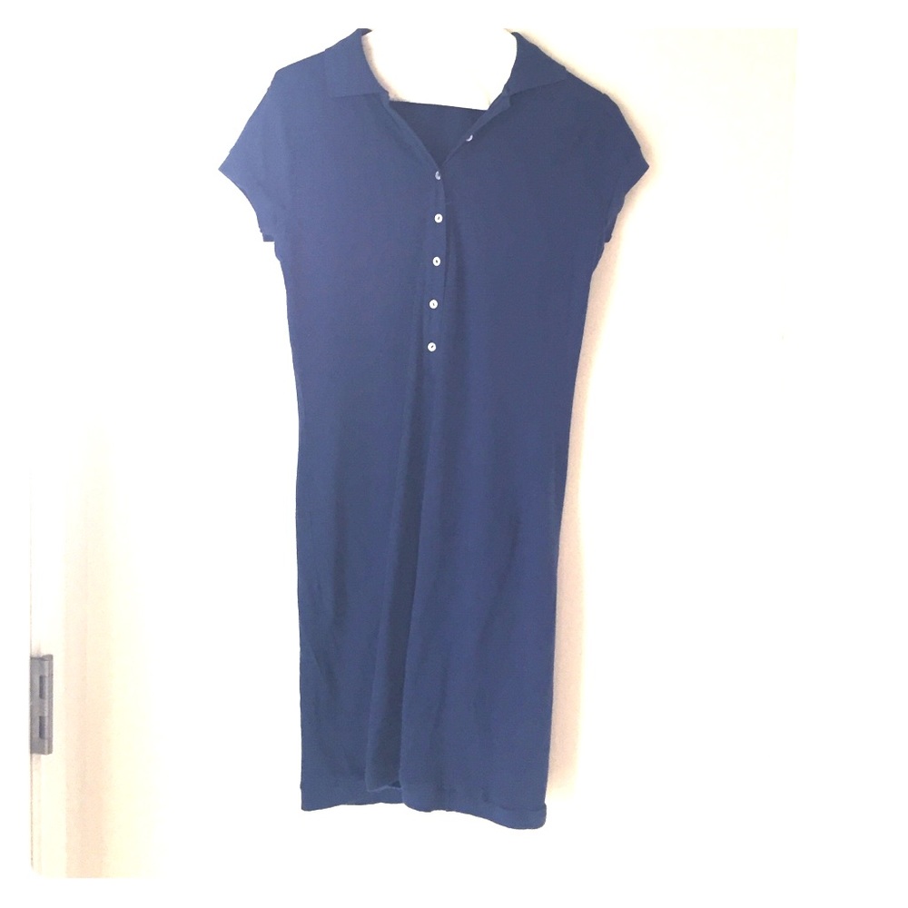 Blue button dress