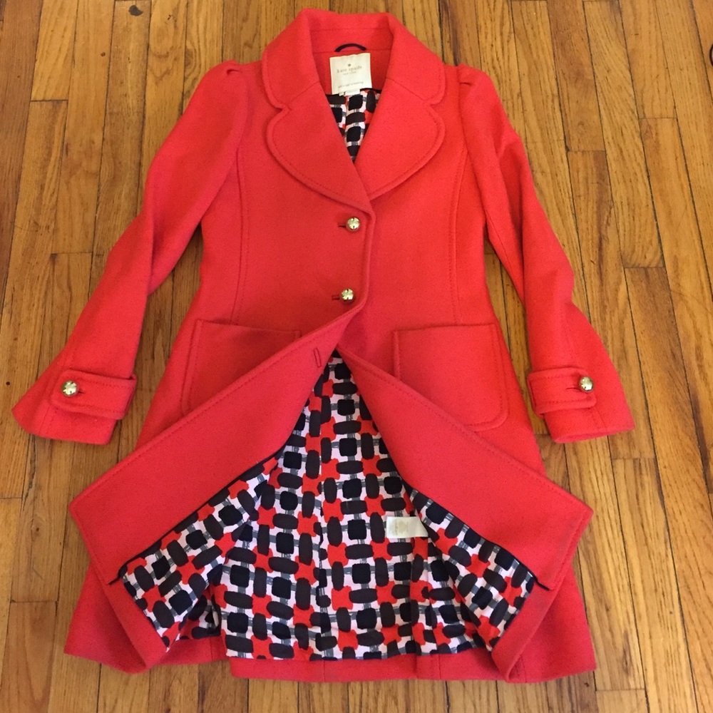 Kate Spade Red Wool Coat