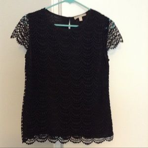 Banana Republic black top lace eyelet s 2