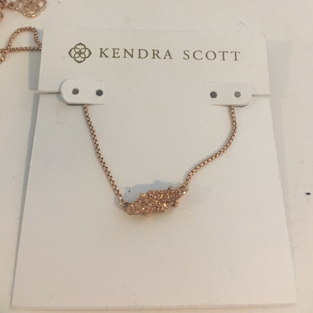 Kendra Scott necklace. Rose gold drusy - Bridgette