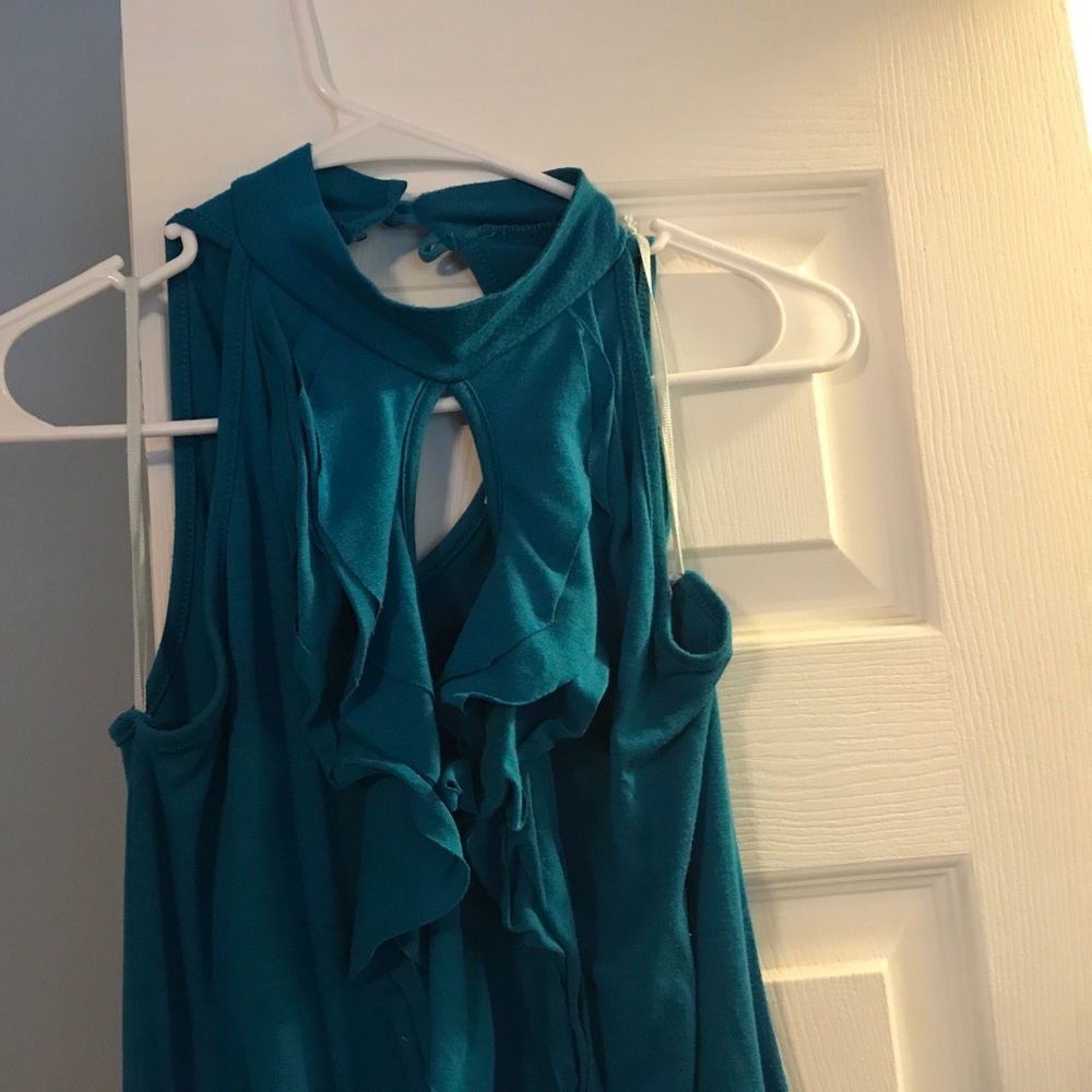 Blue green colored dress