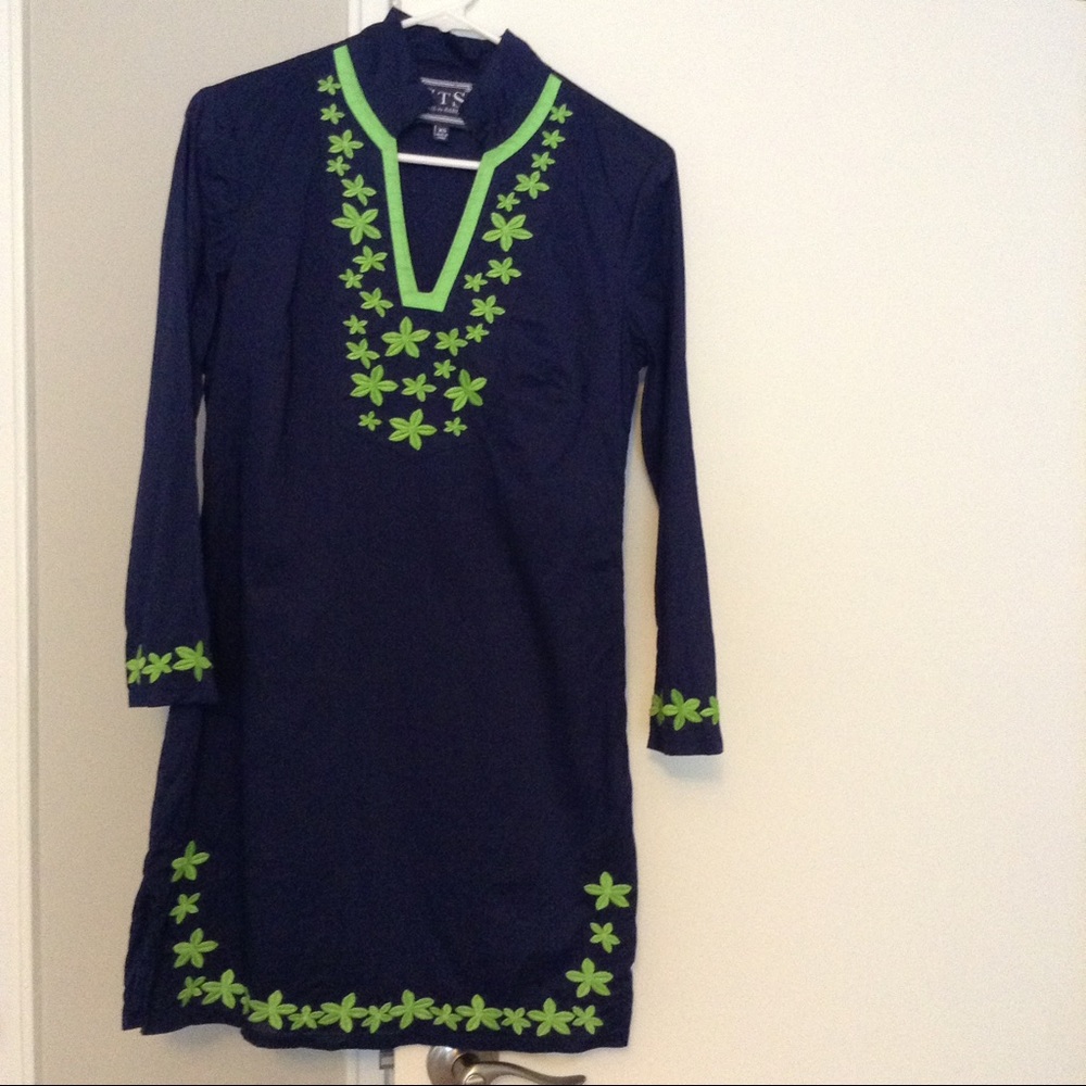 Sail To Sable tunic dress navy blue green s xs
