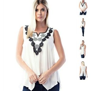 ❤️CLOSING SALE❤️ ivory chiffon with black tank