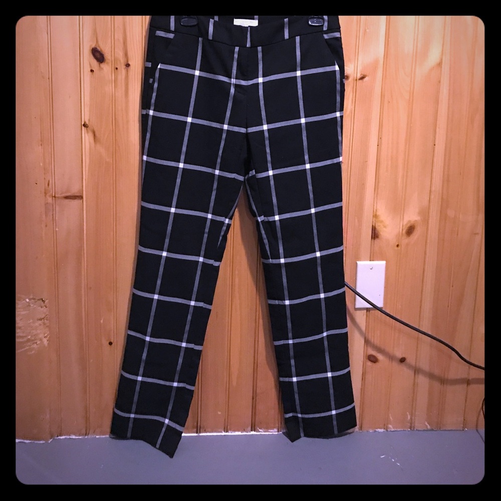 Black and white business pants