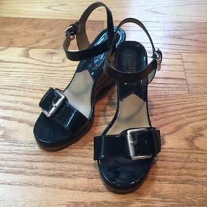 Michael Kors Navy Wedge Sandals