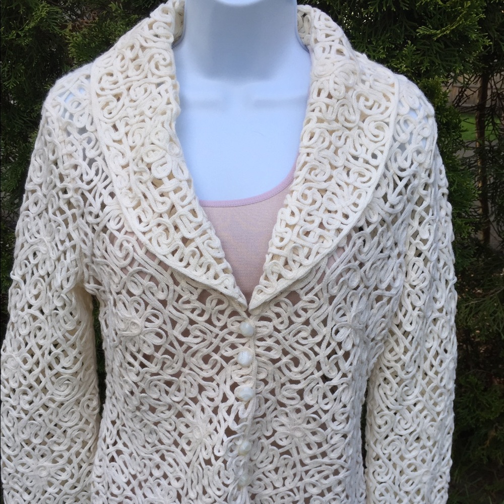 Talbots's Alpaca&wool lacy fitted cardigan