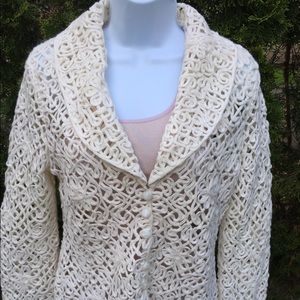 Talbots's Alpaca&wool lacy fitted cardigan