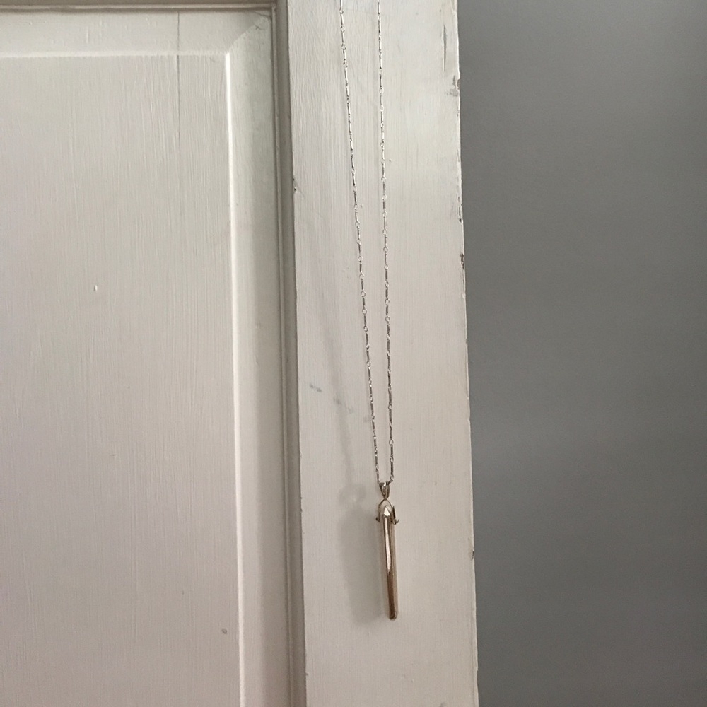 stella and dot silver long necklace