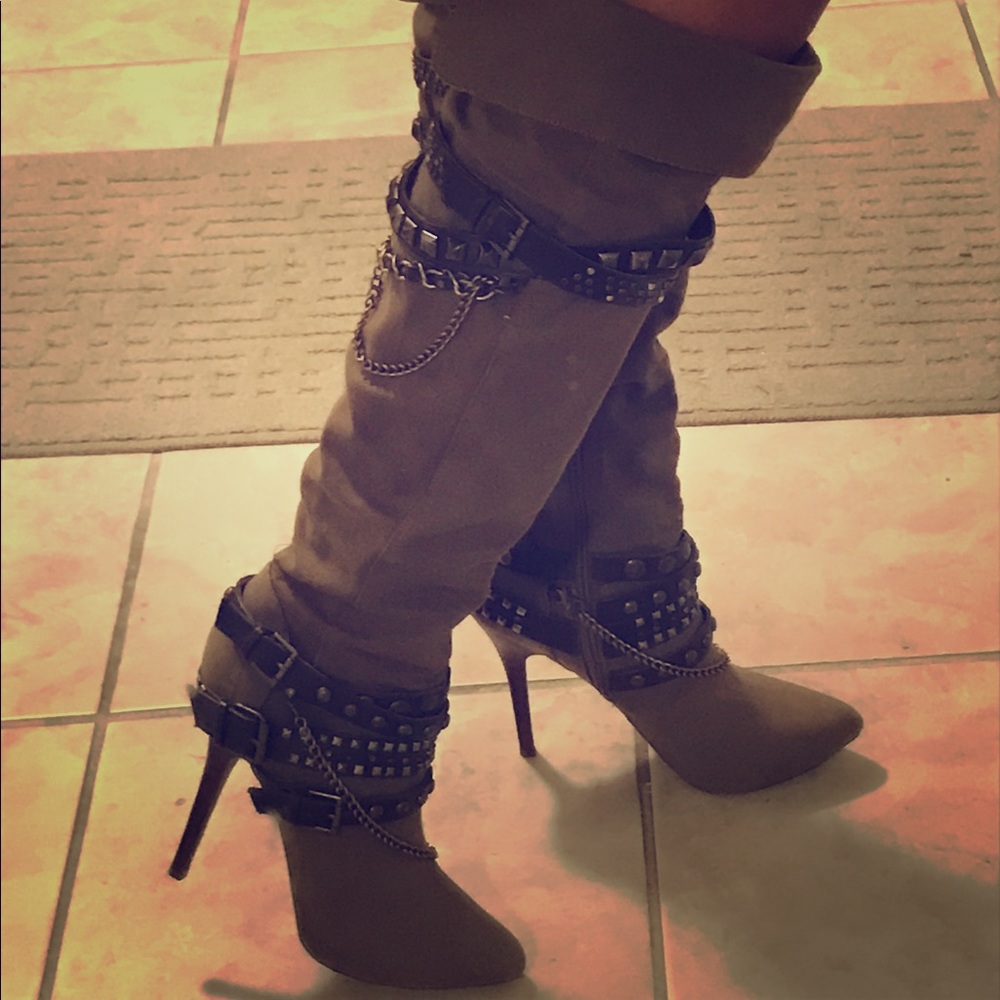Khaki Stiletto Over the Knee / Thigh High boots
