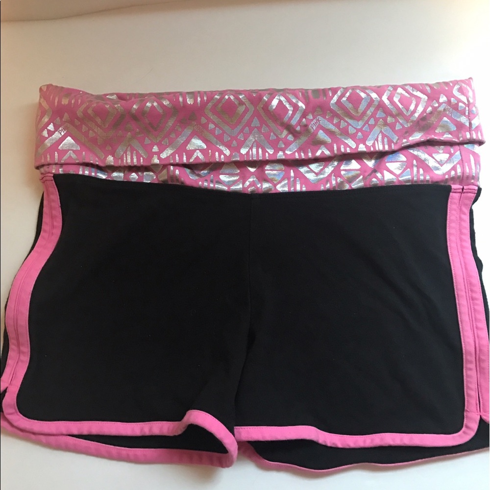 PINK Victoria's Secret Yoga shorts small Metallic