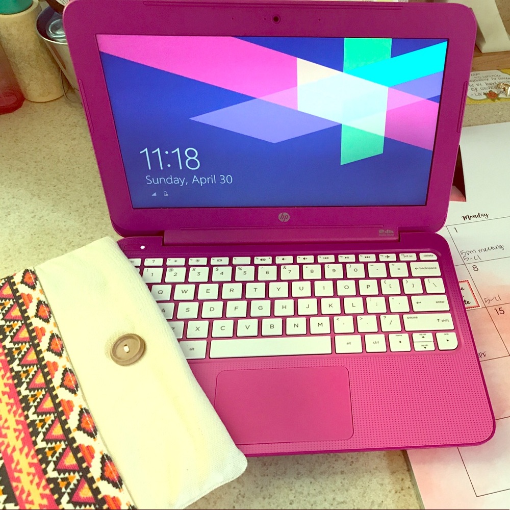 Pink HP laptop