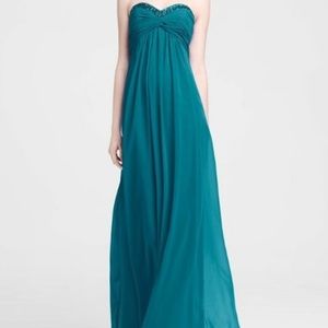 David's Bridal F14867 Turquoise Full Length Dress