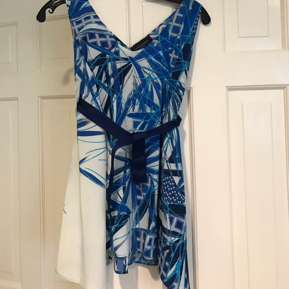 NEVER WORN PIAZZA SEMPIONE blue printed tank