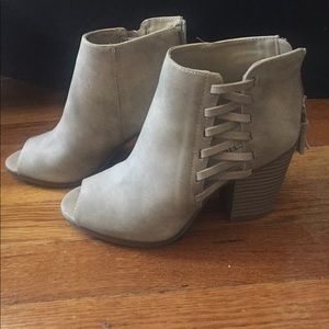 Open toe booties
