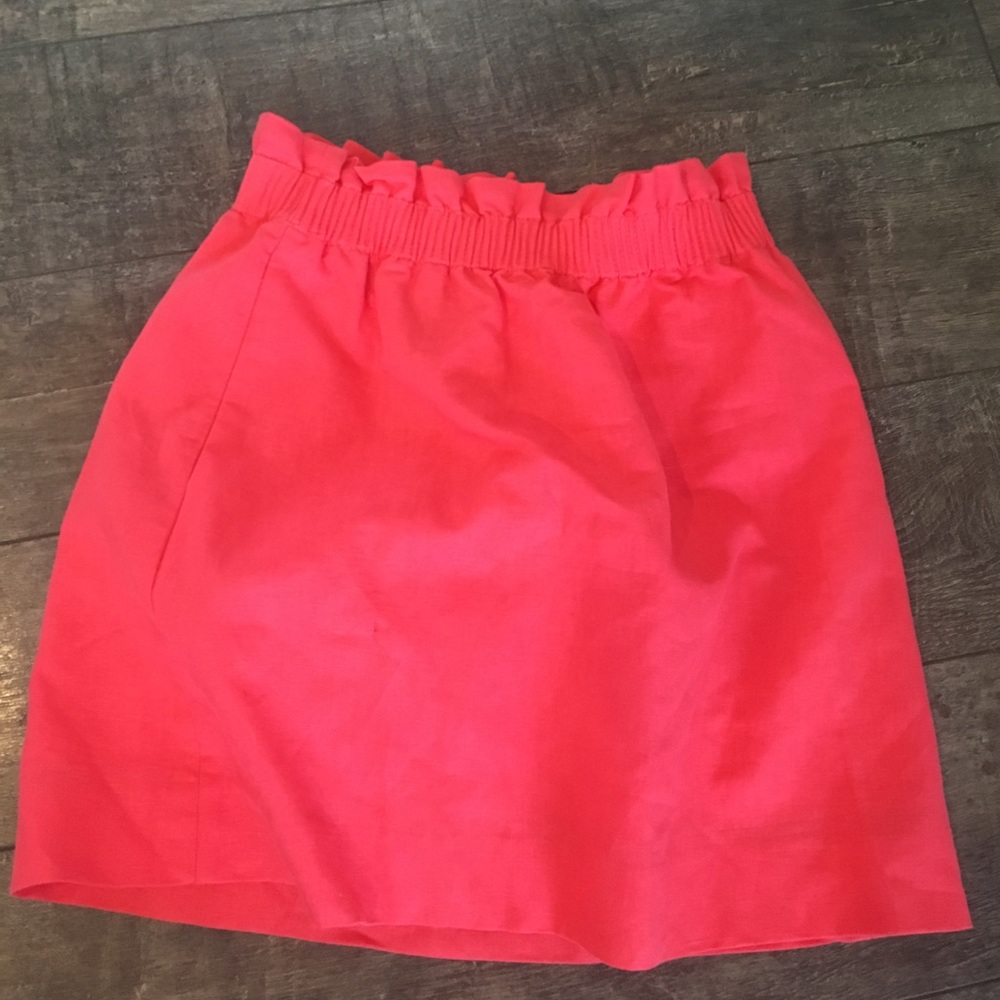 Never worn J. crew linen coral skirt