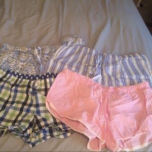 Lot of 4 sleep shorts by Gap and Old Navy