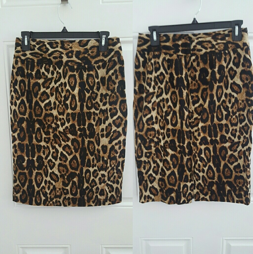 Leopard Print Pencil Skirt