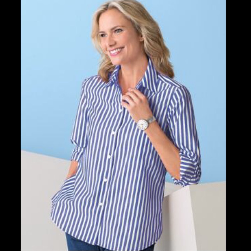 Foxcroft Striped Button down