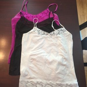 Group of 3 cache lace camisoles