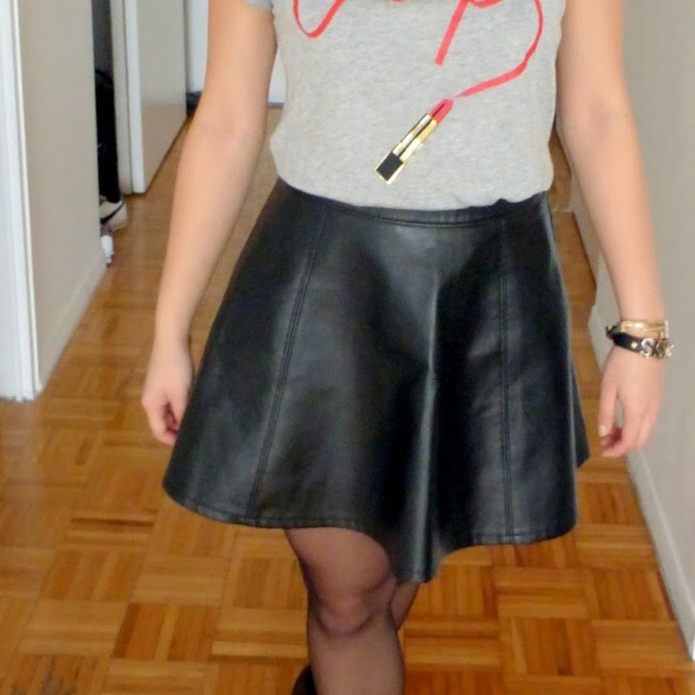 Leather circle skirt