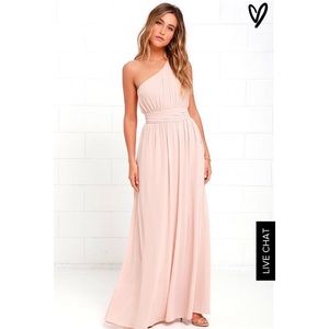 LuLu's one shoulder blush maxi dress
