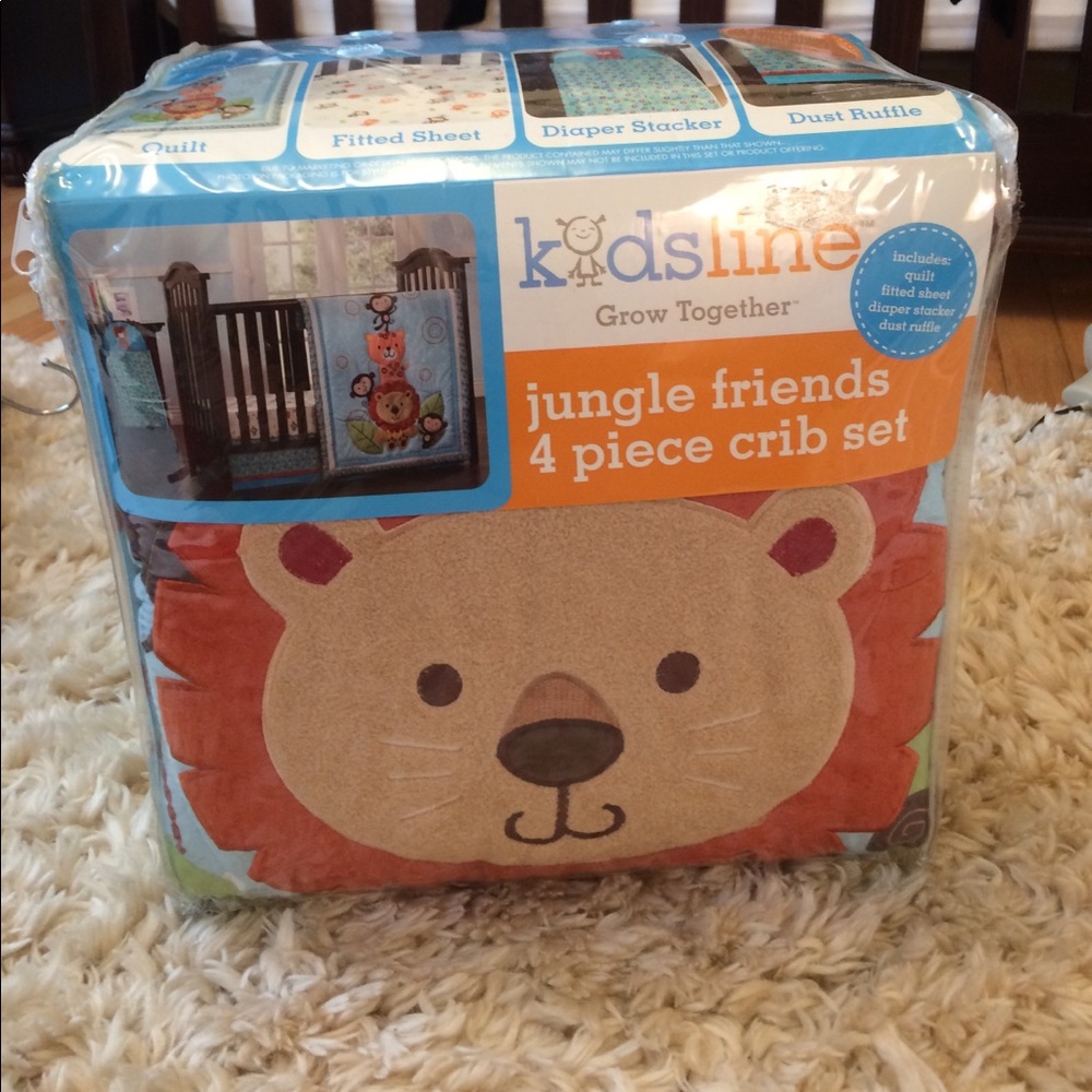 Kids line 4 piece jungle crib set
