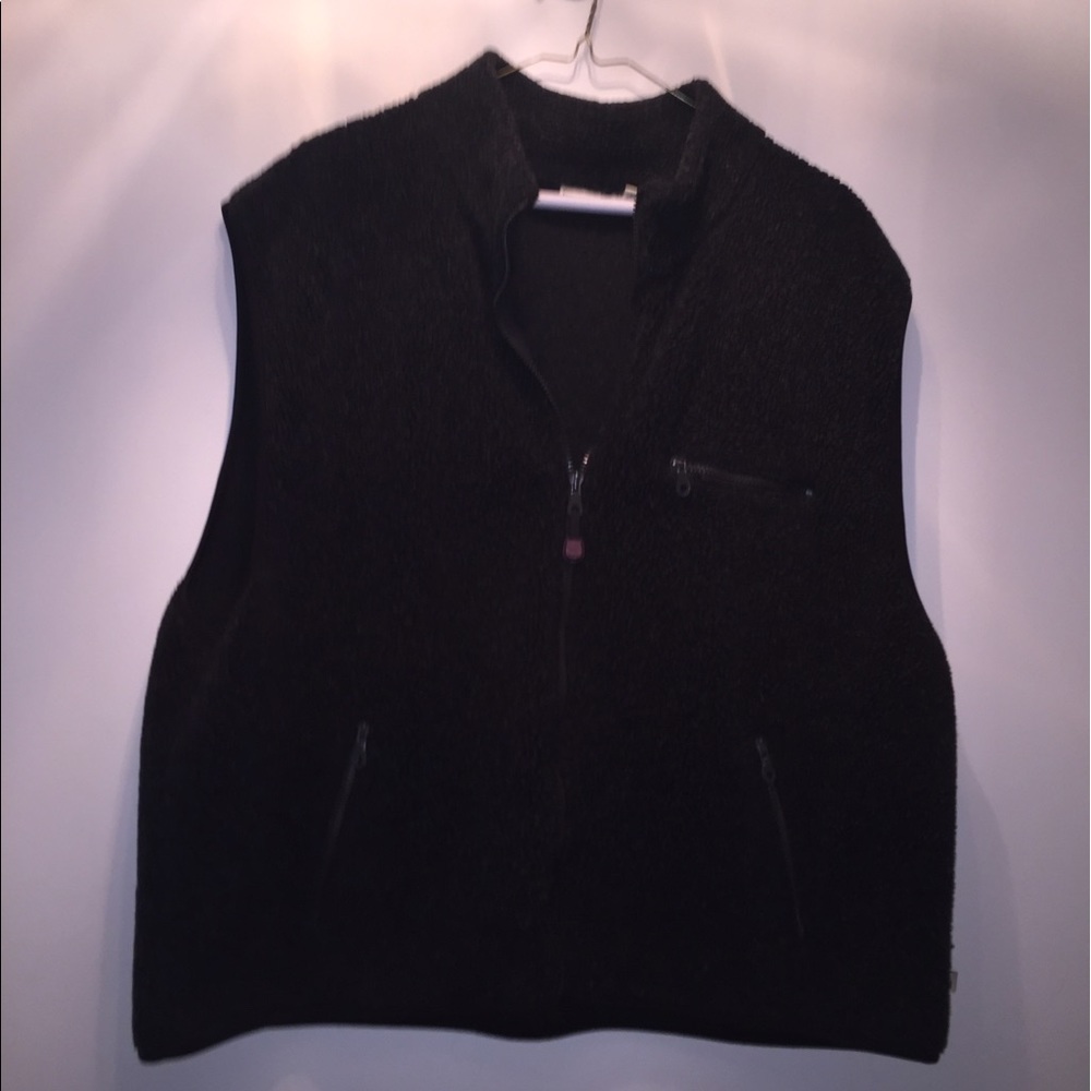 Faux charcoal shearling vest