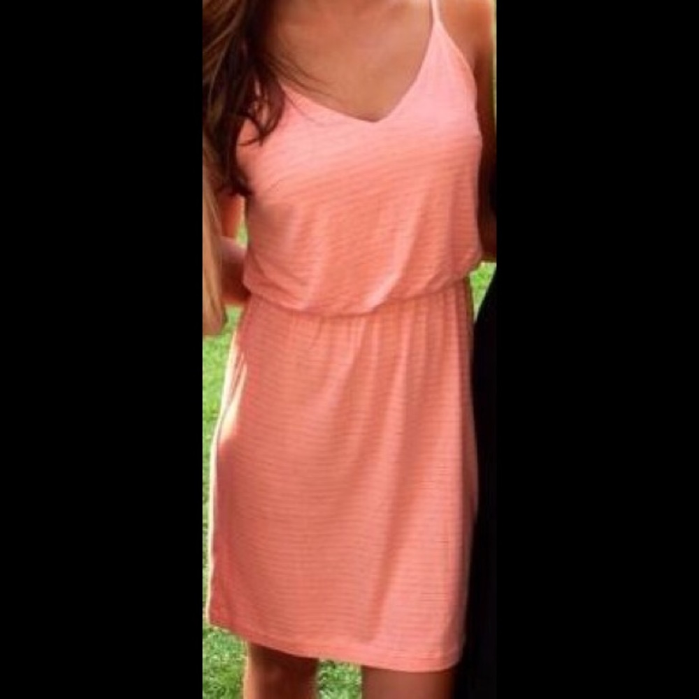 GAP Peach/ Grey Striped Dress