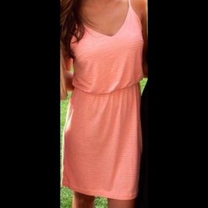 GAP Peach/ Grey Striped Dress