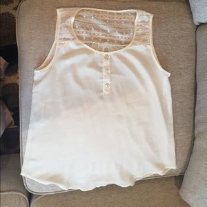 Cream colored lace tank top