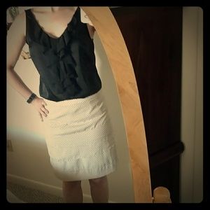 Silky black ruffled tank top