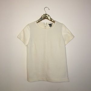 Club Monaco top with real leather sleeves