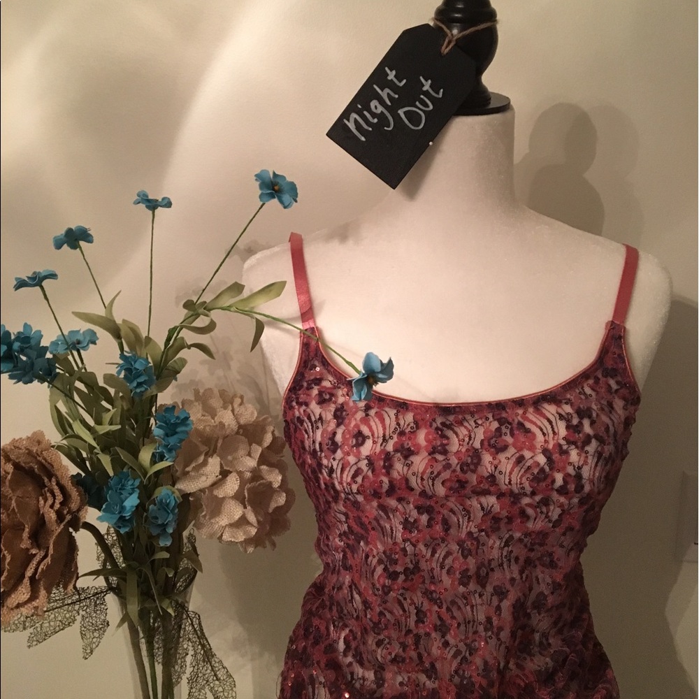 ☀️SOLD - NWT. Beautiful pink sequin top.