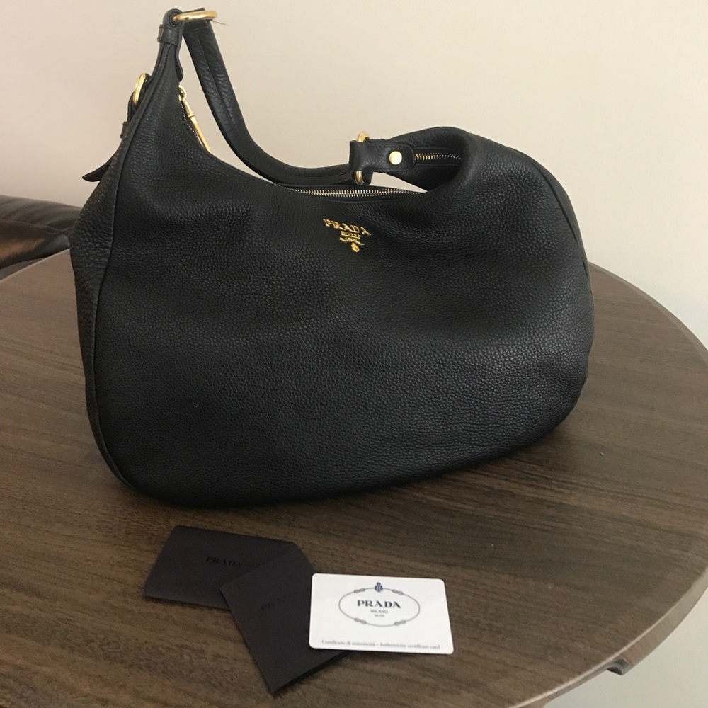 Authentic Prada Vitello Daino Hobo Bag