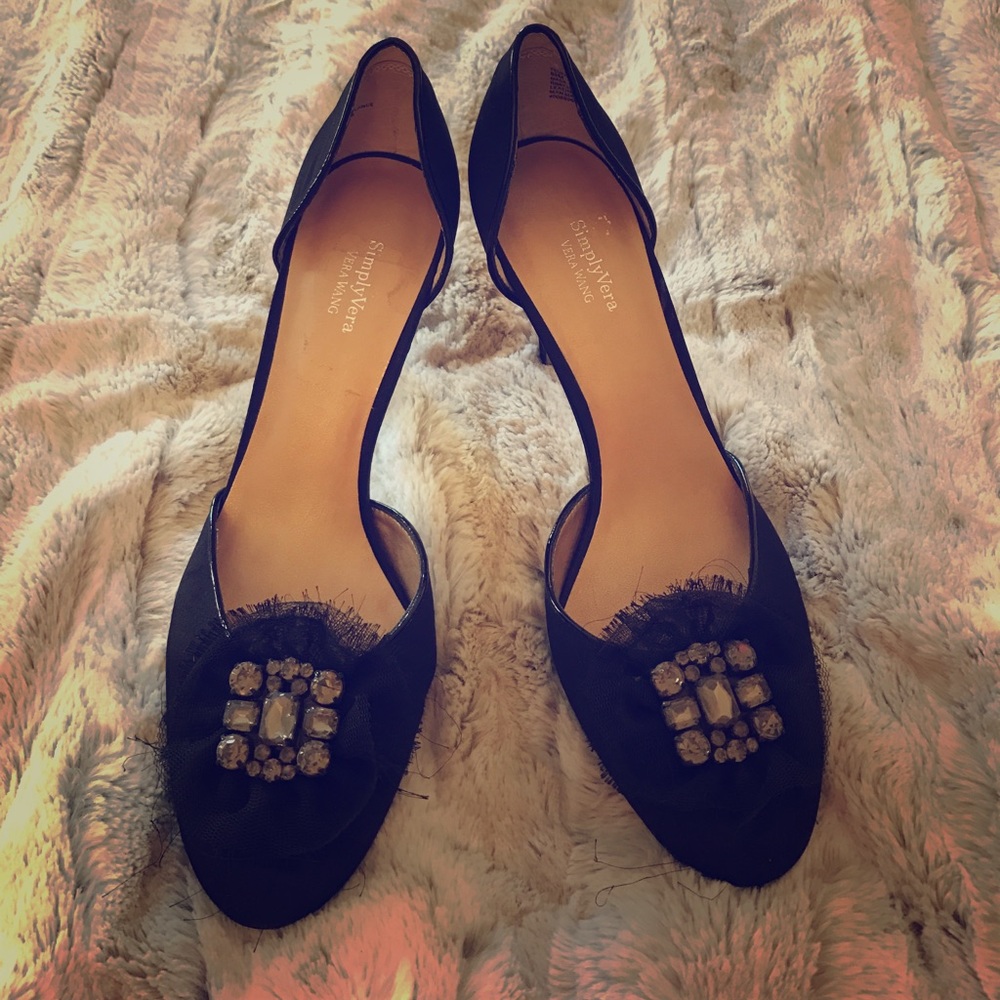 Simply Vera black satin heels