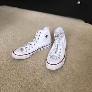 White hi-top converse