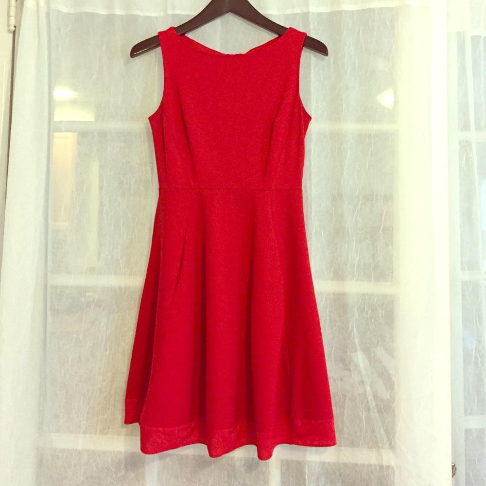 Kate Spade Red Sleeveless Bow Back Dress